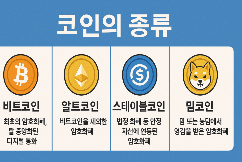 한눈에 정리하는 가상화폐(암호화폐) 특징과 종류: 비트코인, 알트코인, 스테이블코인, 밈코인